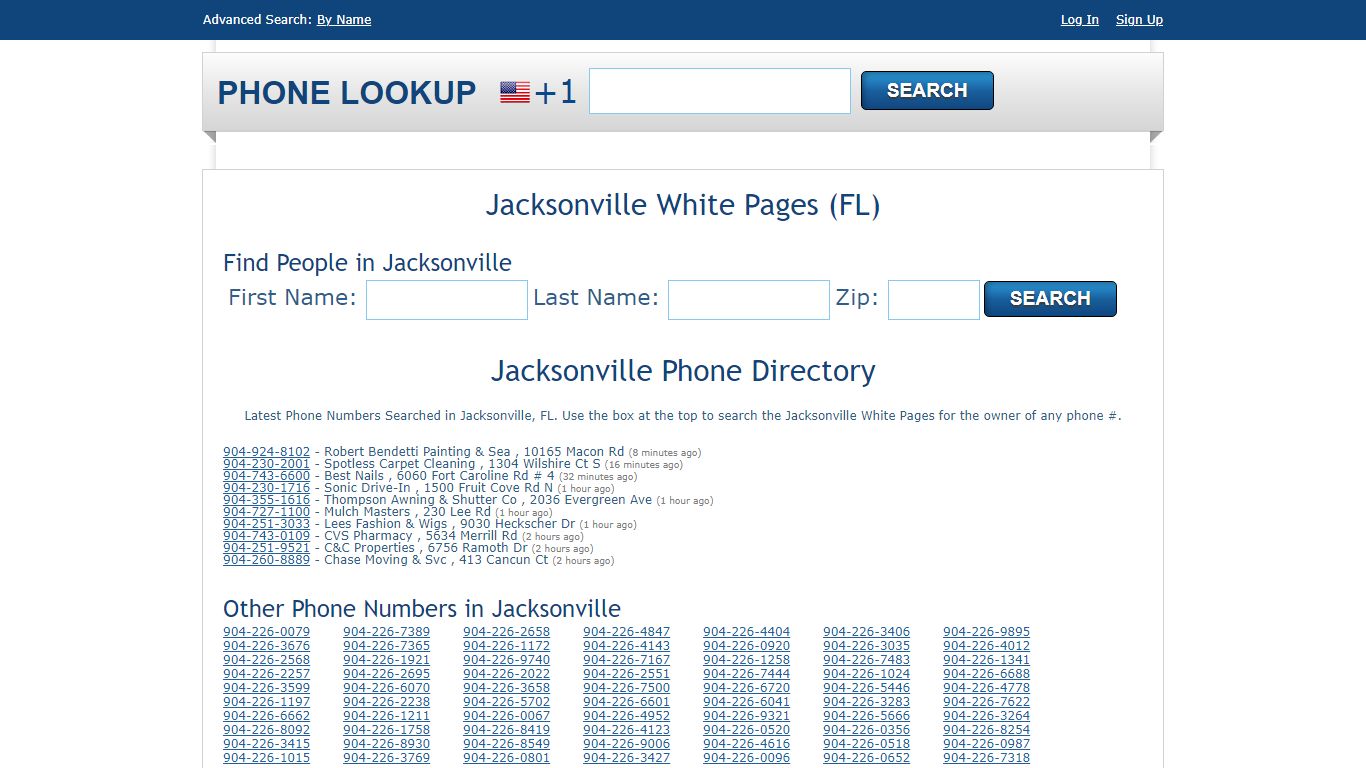 Jacksonville White Pages - Jacksonville Phone Directory Lookup